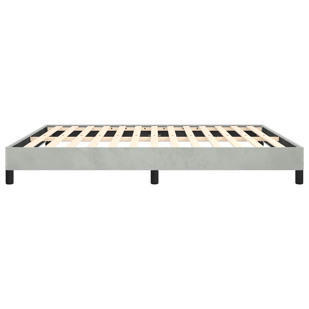 Cadre de lit sans matelas, gris clair, California, velours - 7