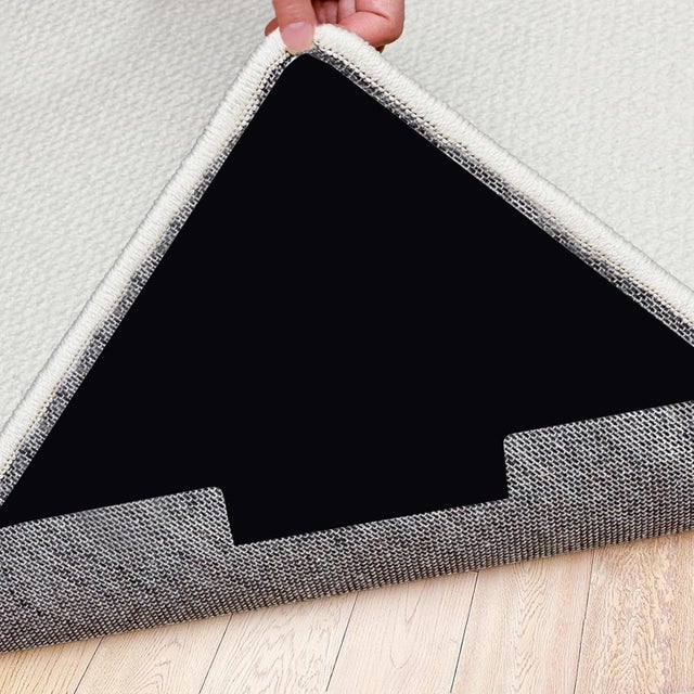 Grandes sujetadores antideslizantes para alfombras – Juego de 8 almohadillas antideslizantes autoadhesivas y reutilizables para pisos de madera