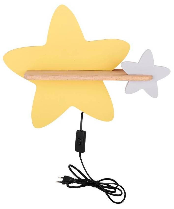 Kinkiet ścienny Star żółto-biały-jasne drewno LED 5W 4000K 250lm wym: 31 x 40 x 12 cm metal IP20 Candellux