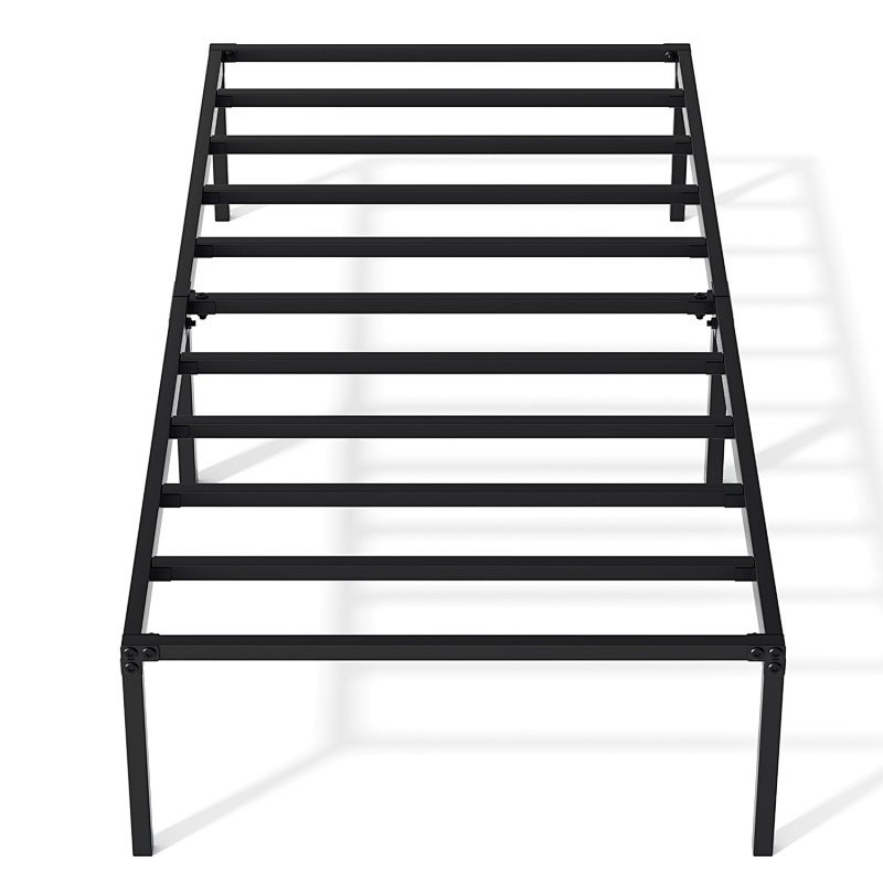 Łóżko pojedyncze, łóżko dla 1 osoby, metalowa rama łóżka, łóżko młodzieżowe, 90 × 200 cm, klasyczna czerń, 1 szt.