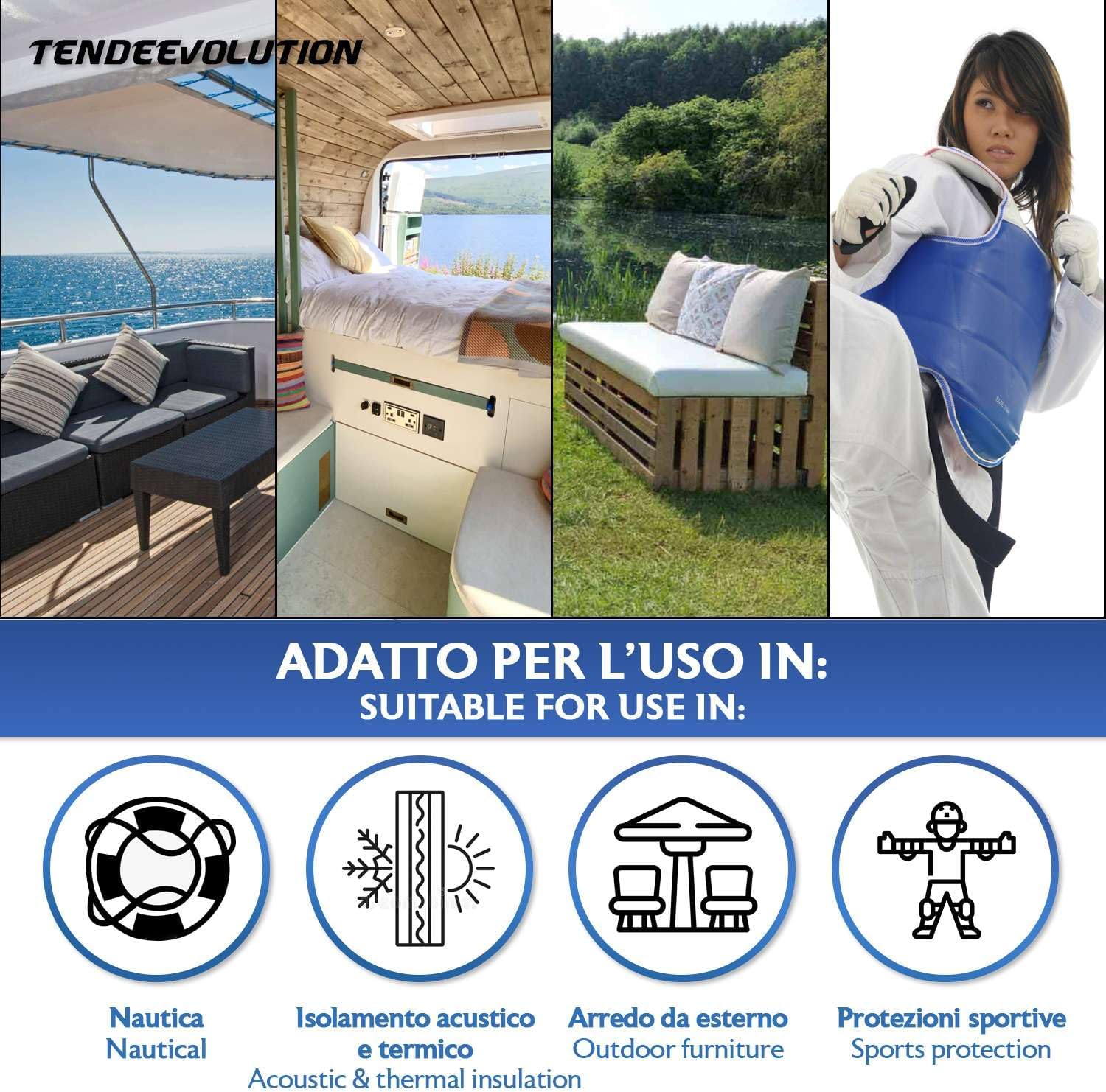 Borracha EVA, Espuma para Acolchoamento 200x100 cm, Densidade 30, Espessura 10 cm. Espuma de Célula Fechada, Náutica, Faça Você Mesmo e Acolchoamento - 5