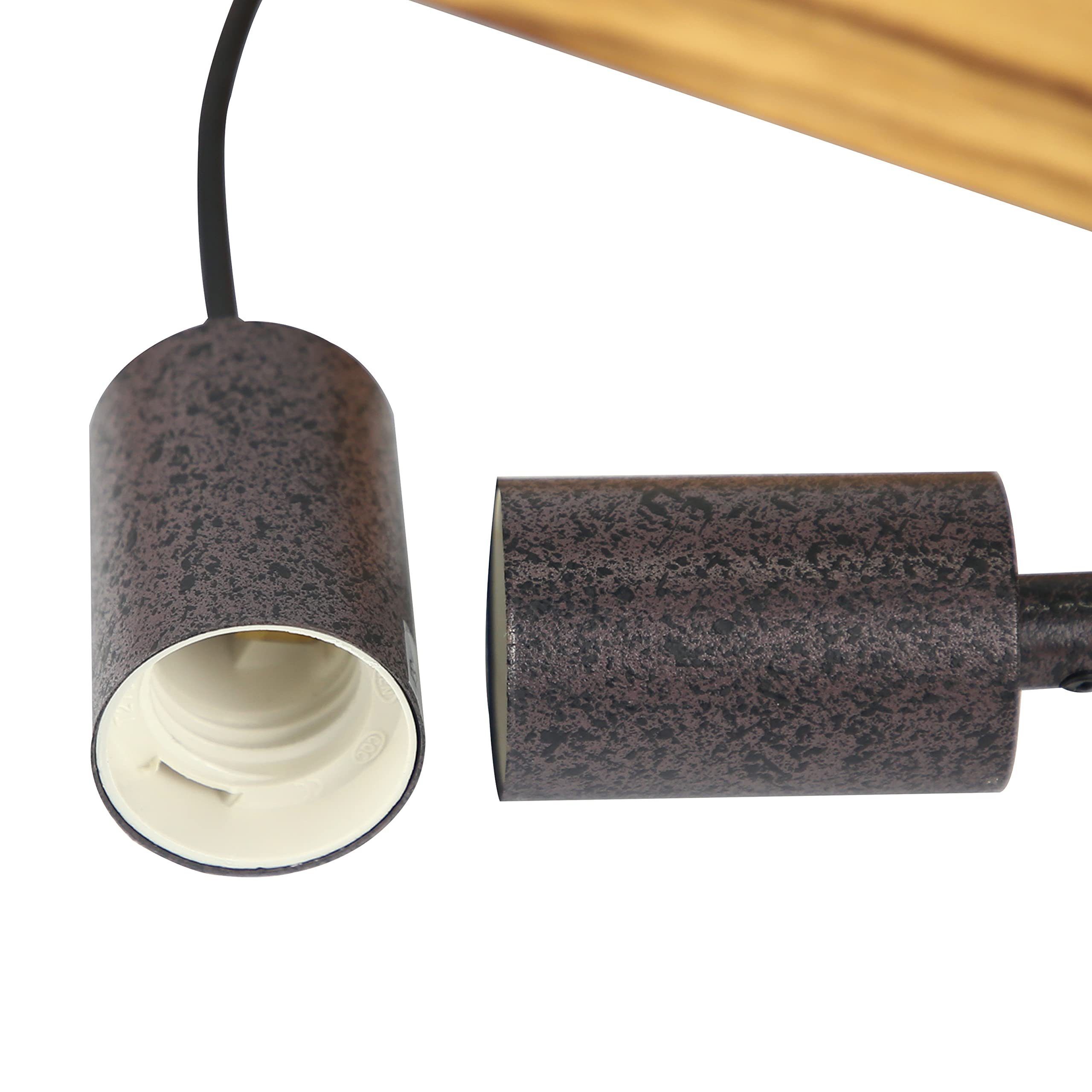 ZMH Suspension Vintage en bois avec poutre d'un diamètre de 61 cm 3 douilles E27 hauteur réglable puissance - 6