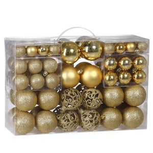 24 Boules De Noël En Plastique Rouge - Décorations Sapin Classiques - Diamètre 6 Cm - Réutilisables