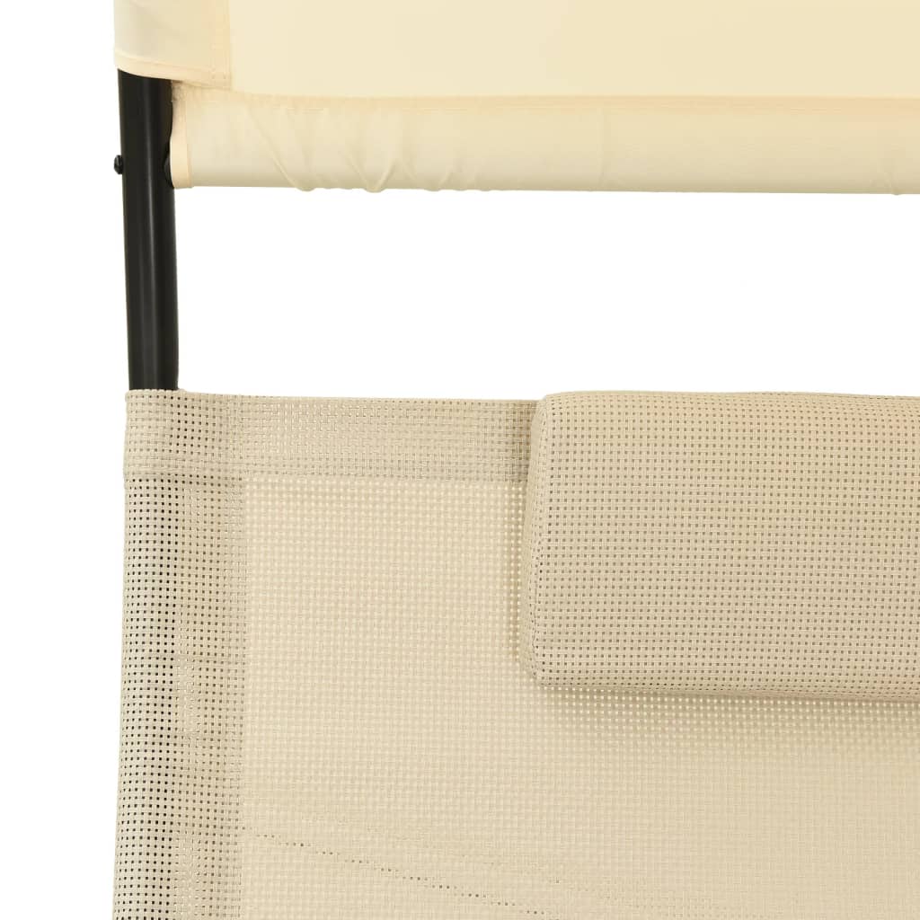 Maison Exclusive - Lettino Prendisole Doppio con BaldaccMaison Exclusive - no in Textilene Crema - 6