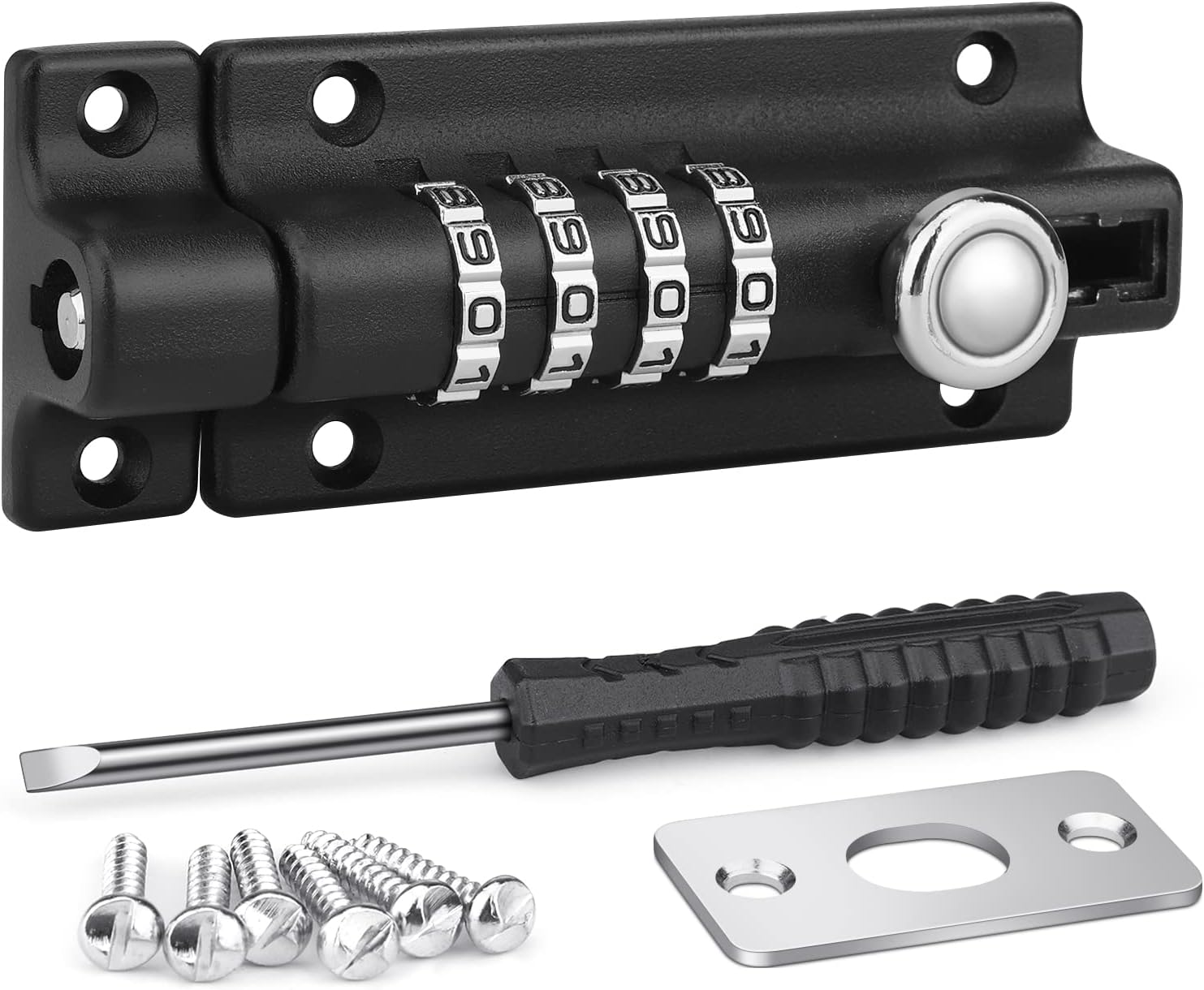 Zamek szyfrowy, zamek do drzwi z kodem, wodoodporny zamek szyfrowy 4-cyfrowy ze śrubami do altan ogrodowych, wzmocnienia domu, warsztatów