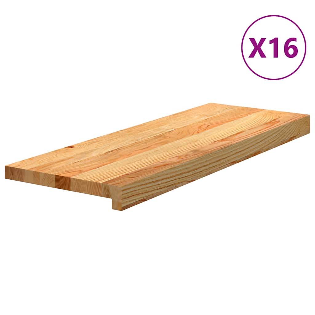 Stopnie schodowe, 16 szt. brązowe 70x25x2cm lite drewno dębowe vidaXL