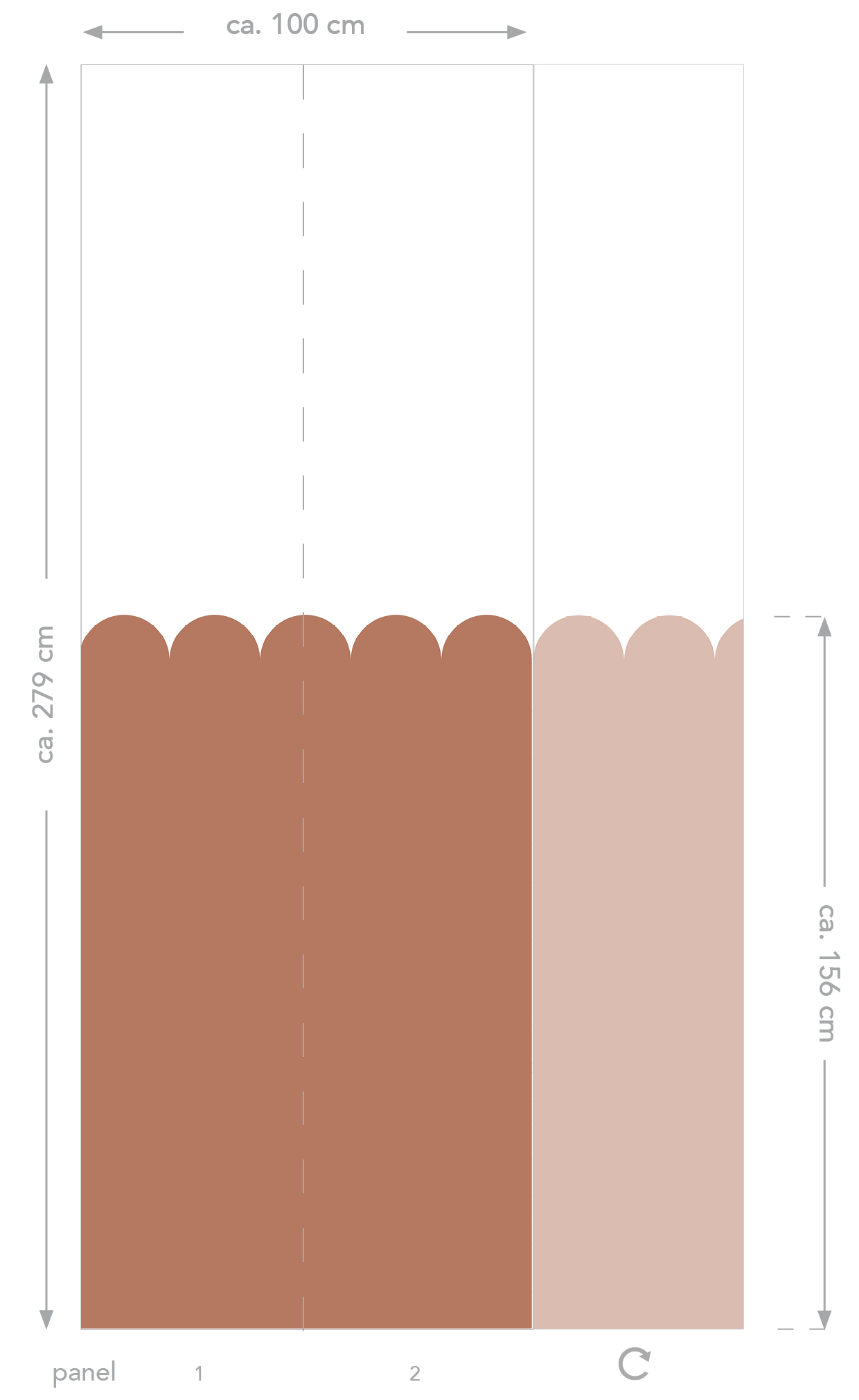 Papier peint panoramique lambris terracotta - 100 x 279 cm - ESTAhome - 6