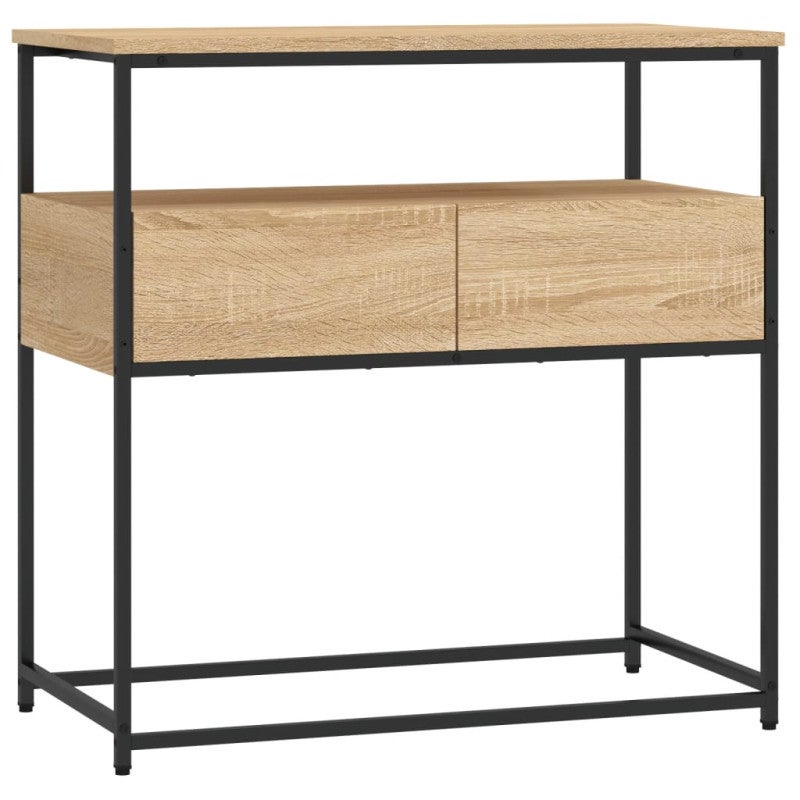 Table console chêne sonoma 75x40x75 cm bois d ingénierie - 2