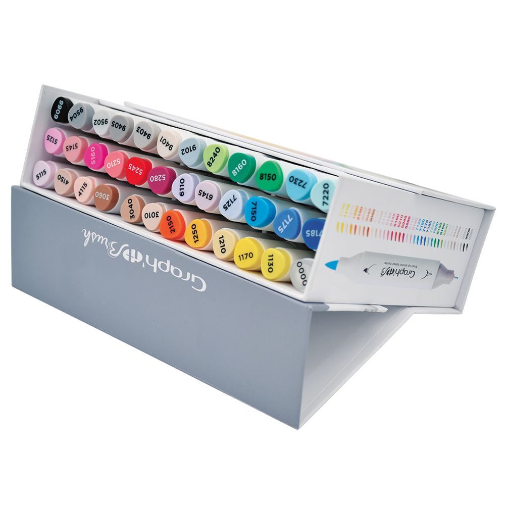 Marqueurs - Feutres à alcool - Double pointe - Graph'it - Coffret de 36 couleurs