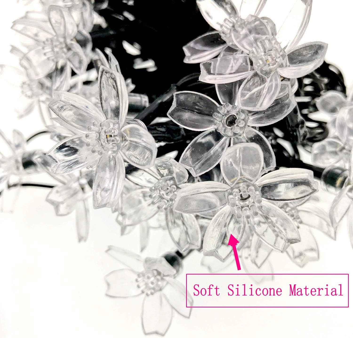 6.5m Blanc Chaud Imperméable Lumières Solaires de Ficelle de Fleur de LED, Guirlandes Lumineuses pour Décorations de Jardin, Décoration - 3