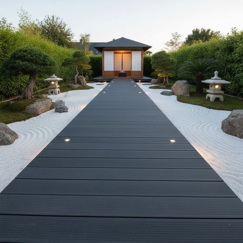Lame terrasse bois composite plein Maxima L 360 cm - Gris anthracite, Ep. 22mm, Larg. 14 cm, Long. 360 cm - 4