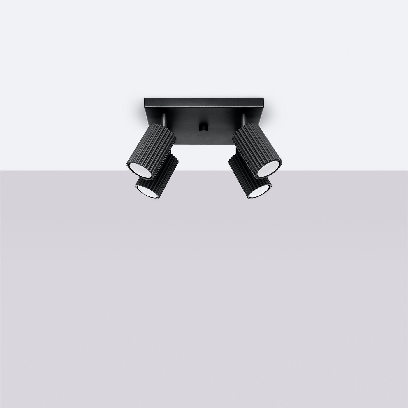 Plafon GLOOW 4 czarny LED 4000K - 25x25x16.5cm Sollux