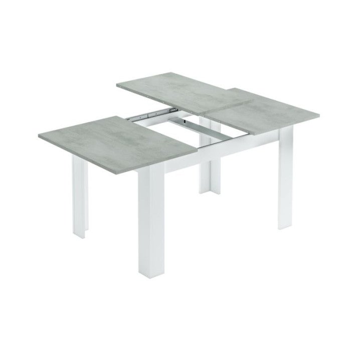 Table à manger THEA extensible L140/190cm - Blanc / Béton - 3