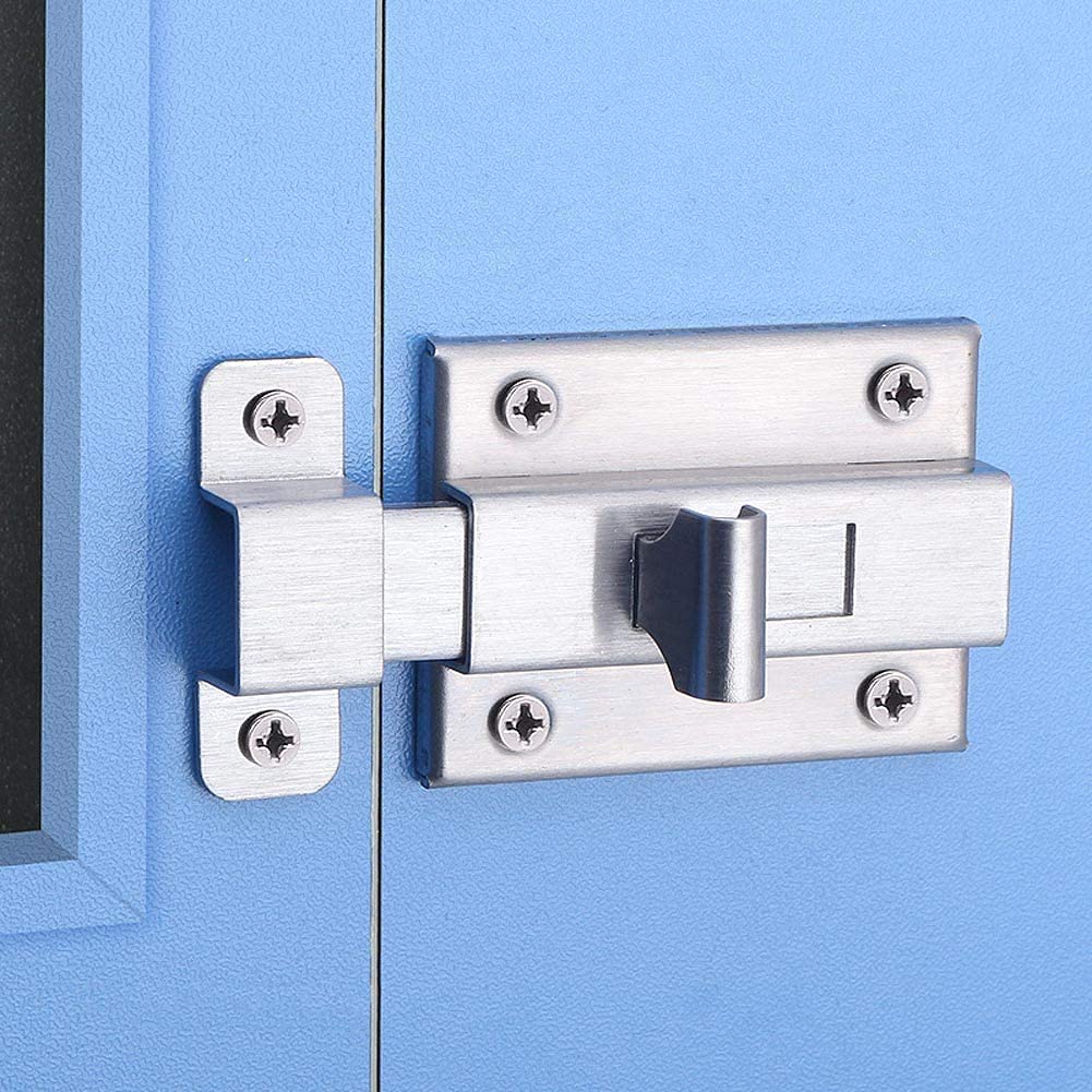 Lot de 2 Targettes 3.0 Pouces Verrou de Porte à Boulon Coulissant avec 12 vis Verrou de Porte en Acier Inoxydable pour tous les types de portes - 8