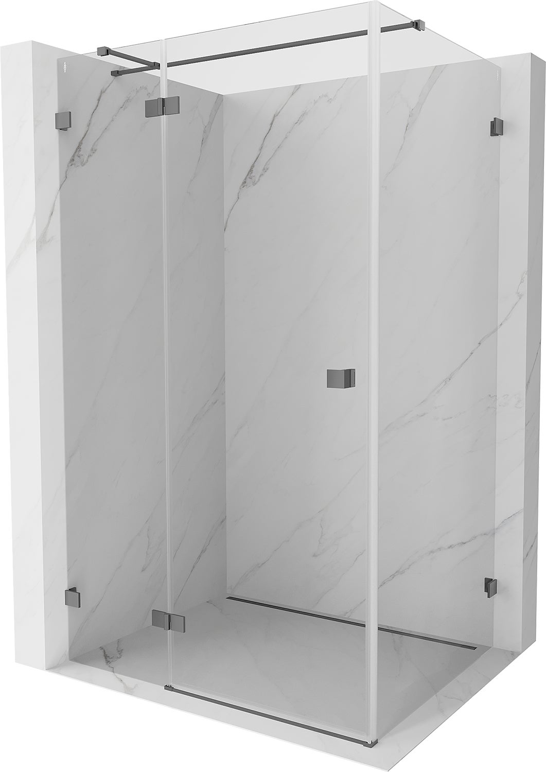 Mexen Lunar T kabina prysznicowa uchylna lewa 125 x 80 cm, transparent, gun metal - 834T-125-080-95-00-L