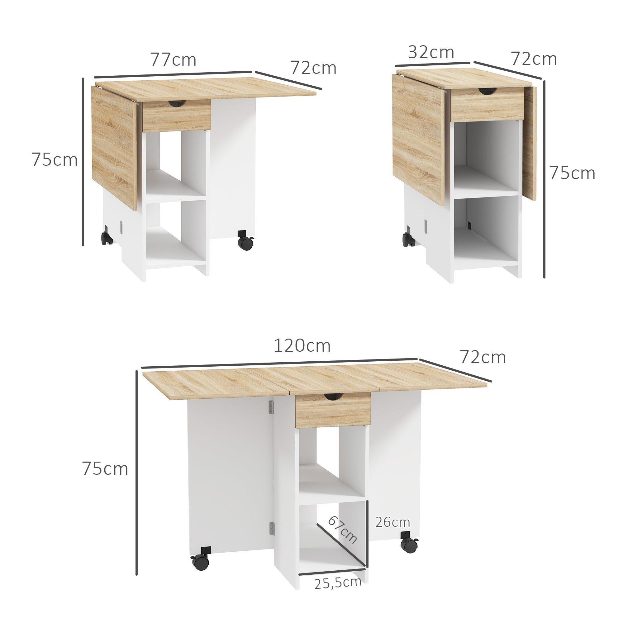 Table pliante extensible chêne chêne | Leroy Merlin