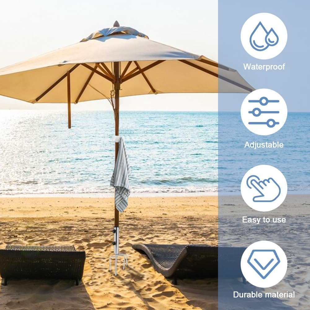 Support de parasol - Avec 4 piquets - Base de parasol - Piquet de parasol - Pied de parasol pour le sol - pour un diamètre de poteau jusqu'à 36 mm - 4