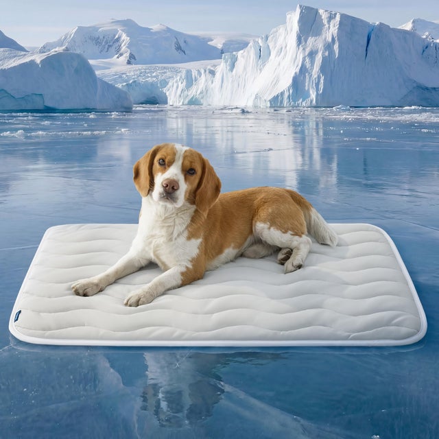 Tapete Refrescante para Cães 73 x 53cm –Almofada Refrescante Dobrável para Animais de Estimação,Cama Refrescante Antiderrapante para Gatos (Off-White)