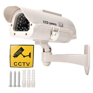 Caméra factice de surveillance dôme motorisée - IP44 blanche => Livraison 3h gratuite* @ Click & Collect Magasin Paris République