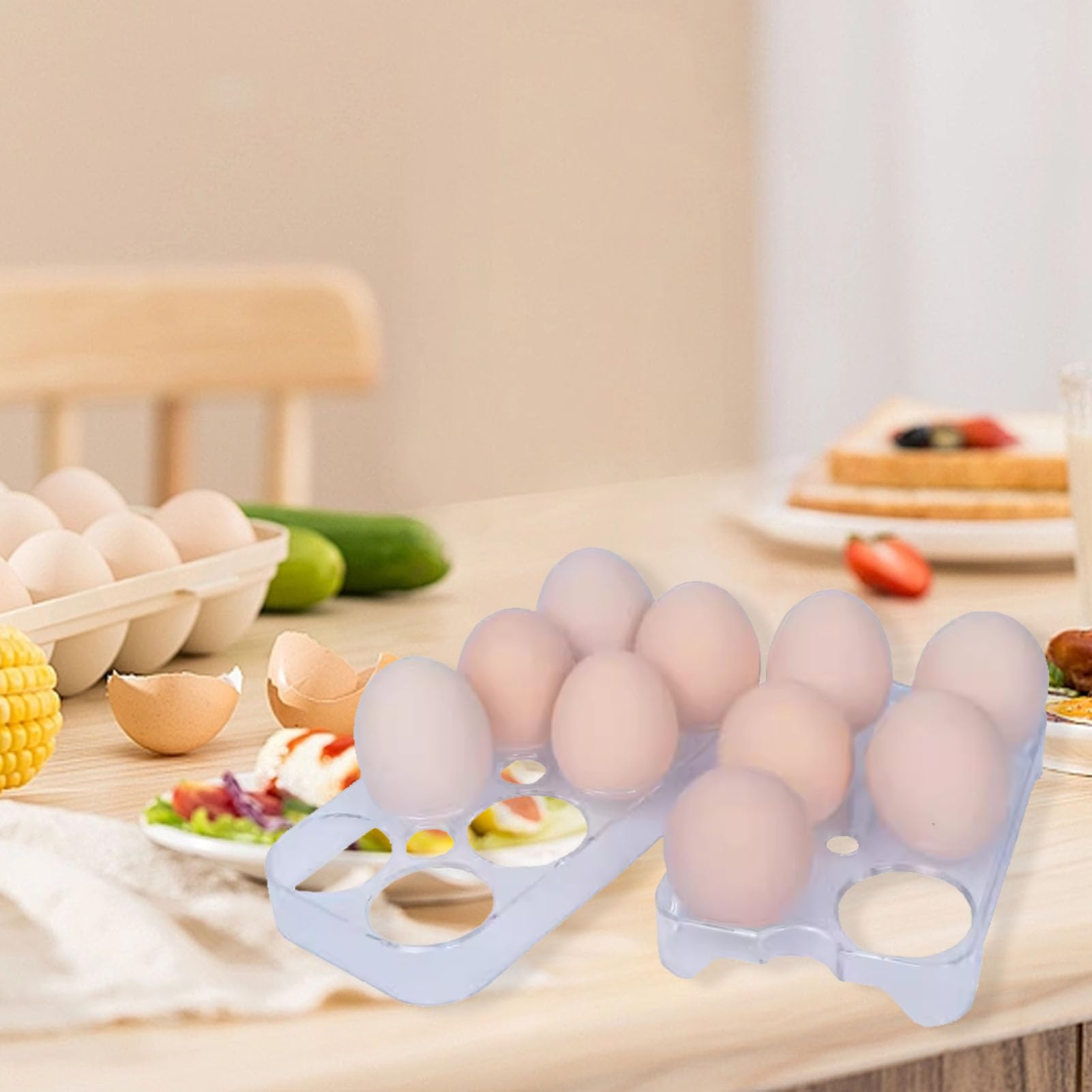 Huevera Para Nevera Con Capacidad Para 10 Huevos - Plástico - Para Organizar La Nevera Y La Cocina