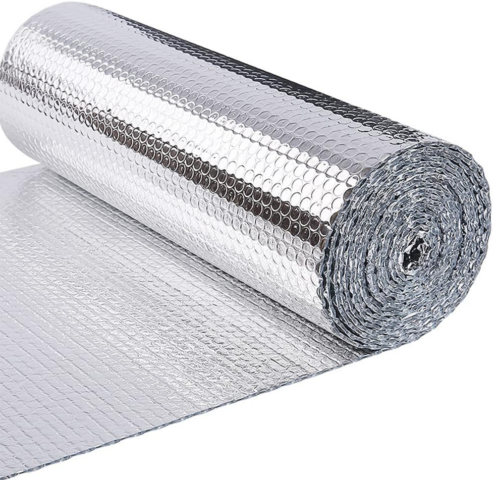 Folia termoizolacyjna z folii bąbelkowej o grubości 5 mm, dwustronna, 50 cm x 10 m – trwała, odbijająca ciepło i chroniąca przed zimnem – idealna do o
