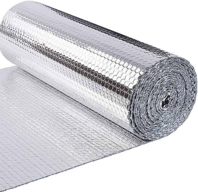 Rolo de isolamento para radiador (10 m x 60 cm x 3 mm) – Painéis refletores de calor de camada dupla (alumínio e plástico-bolha)