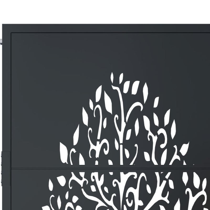 Portail de jardin anthracite 105x80 cm acier conception d arbre - 6