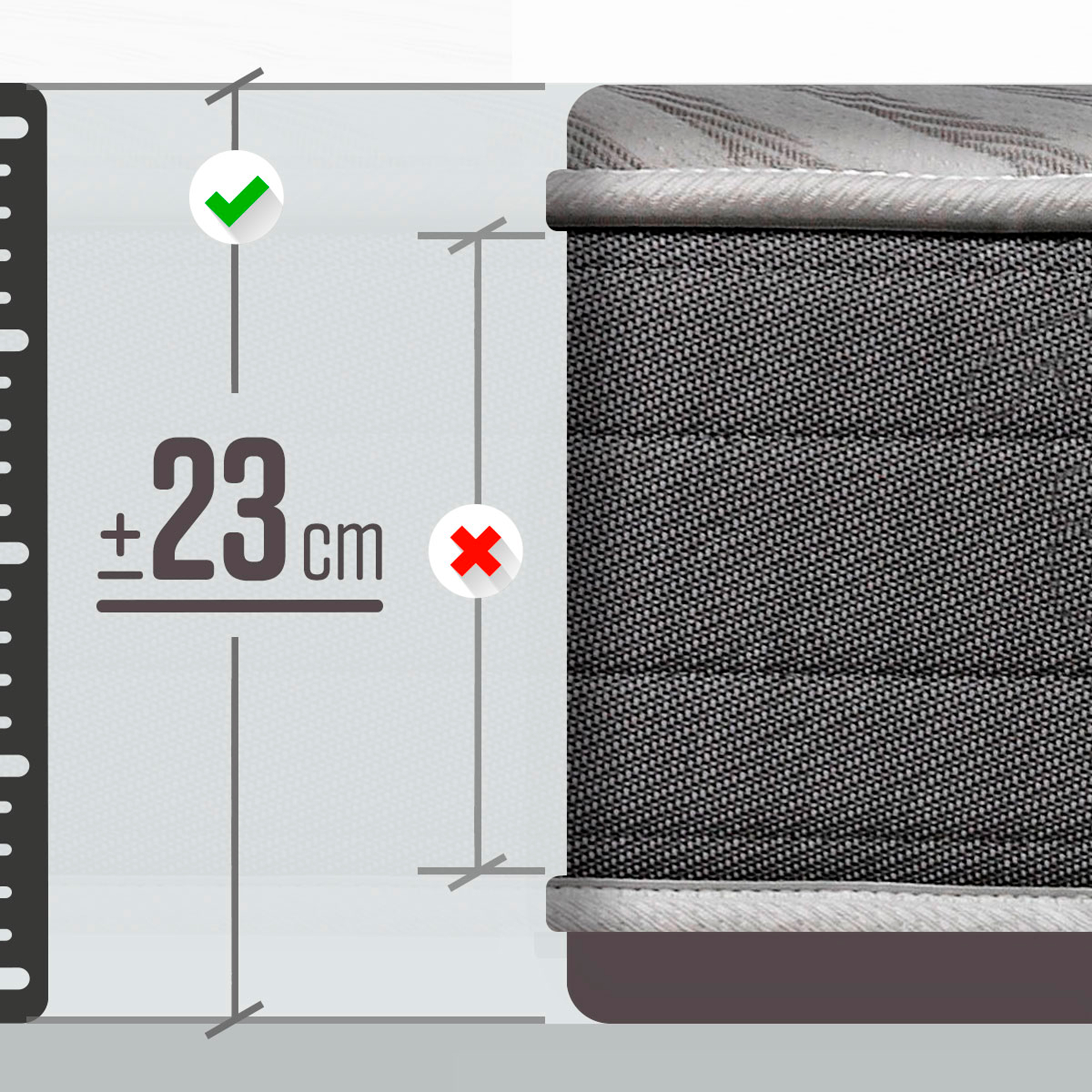 Colchão viscoelástico 160x200cm | ROYAL SLEEP Ceramic | Espuma HR+Visco | 23cm | Firmeza Alta - 8