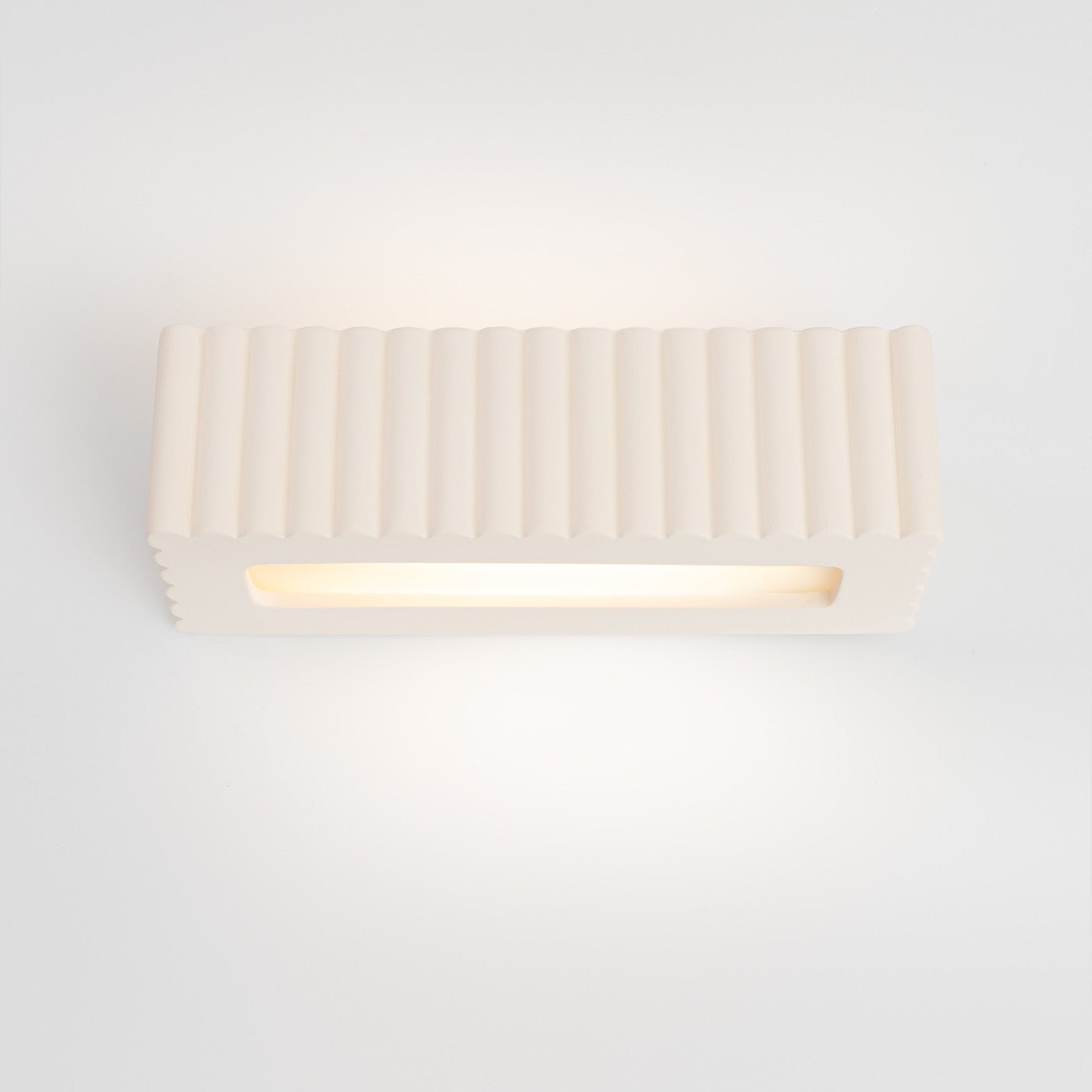 Kinkiet ścienny ryflowany RIGATA biały 1xE27x20W ceramika / gips wym:10x34x12cm IP20 Sollux Lighting - 6