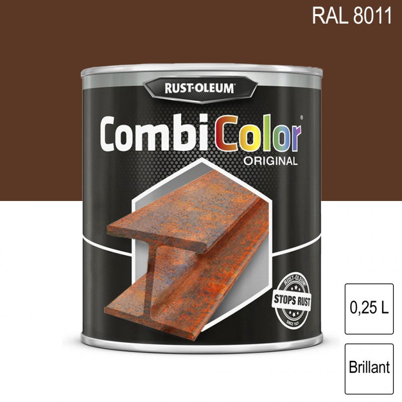 Peinture fer CombiColor Original RAL 8011 Brun noisette brillant 250ml ...