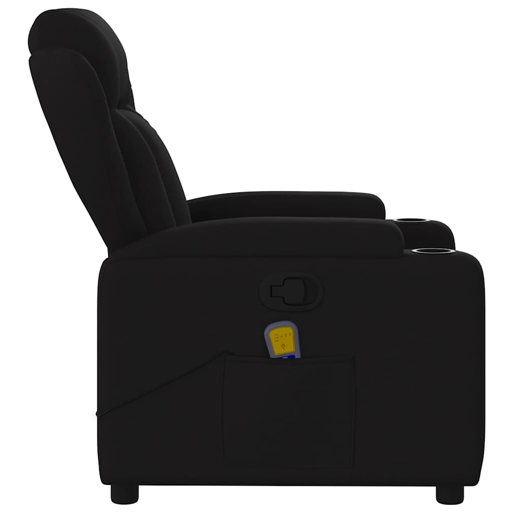 Fauteuil de Salon，Chaise，Fauteuil de massage inclinable noir tissu - 8