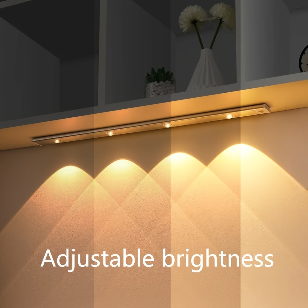 Tira de luz LED regulable de 3 colores, luz nocturna inalámbrica pequeña de 40 cm, sensor de movimiento, recargable, para cocina y armario. - 3