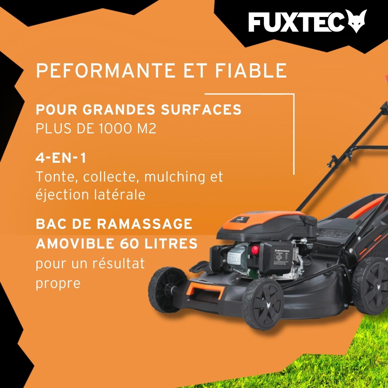 Tondeuse à gazon thermique autotractée FUXTEC FX-RM5170 – 51 cm – 170 cm³ – Bac 60 L – Easy Clean - 5