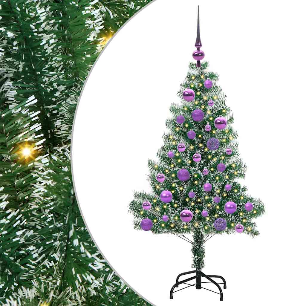 Sztuczna choinka z śnieżnym pokryciem z lampkami LED 120 cm