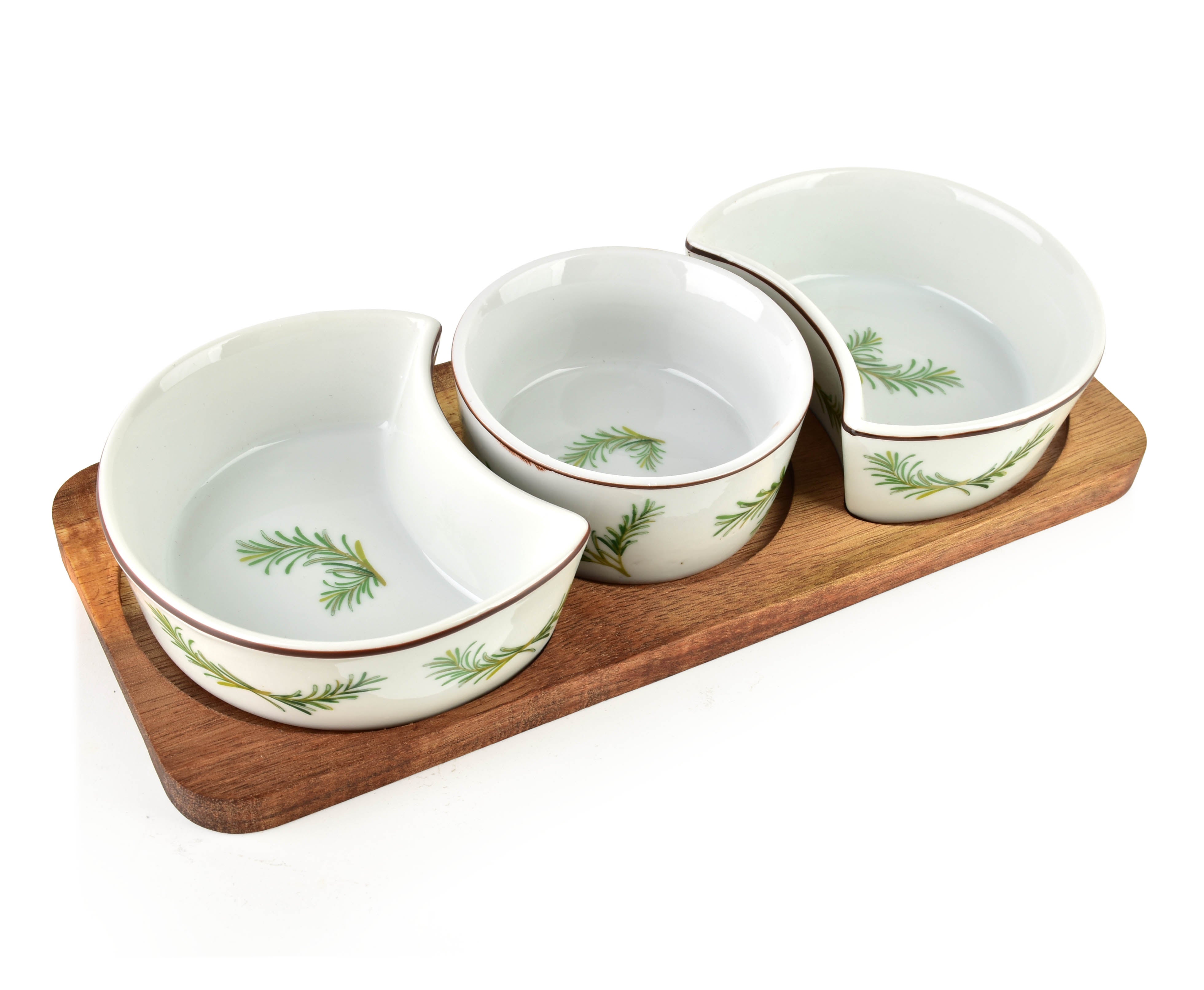 Modern kitchen deska z 3 miskami 8,5x42x/11x9,5x3,5cm(26,5x11x1,2cm) 2x150ml+1x120ml rozmaryn