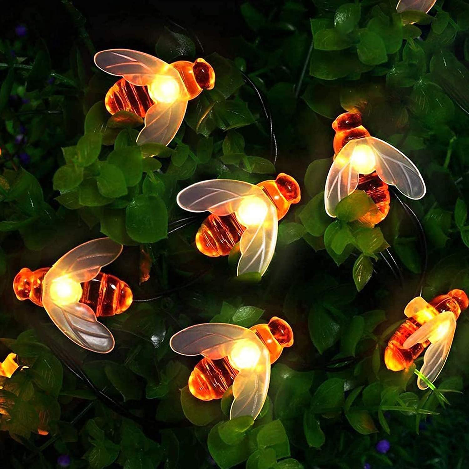 Lampy ogrodowe solarne [20 diod LED], 5 m, do ogrodzeń, trawników i tarasów (ciepła biel)