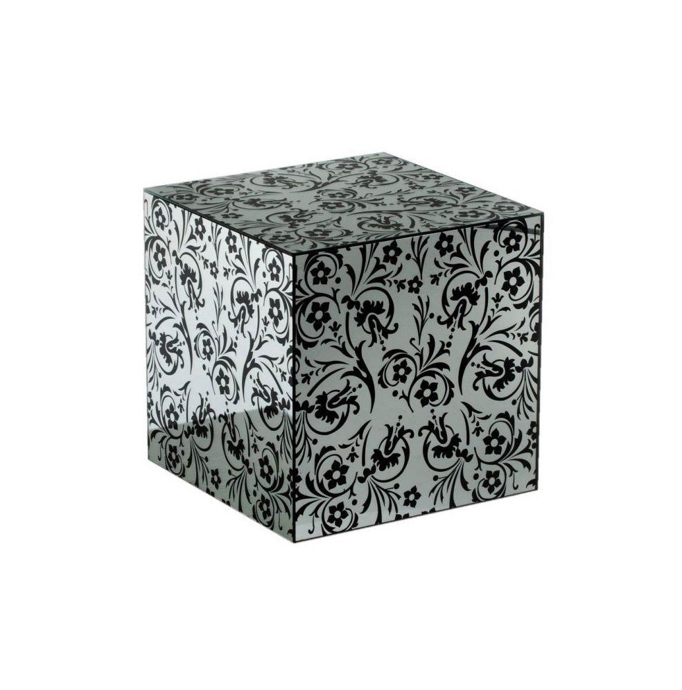 Pregaspor Tavolino Quadrato A Specchio Con Intarsio In Cristallo – 30,5x30,5x50 Cm – Moderno Per Soggiorno E Camera Da Letto
