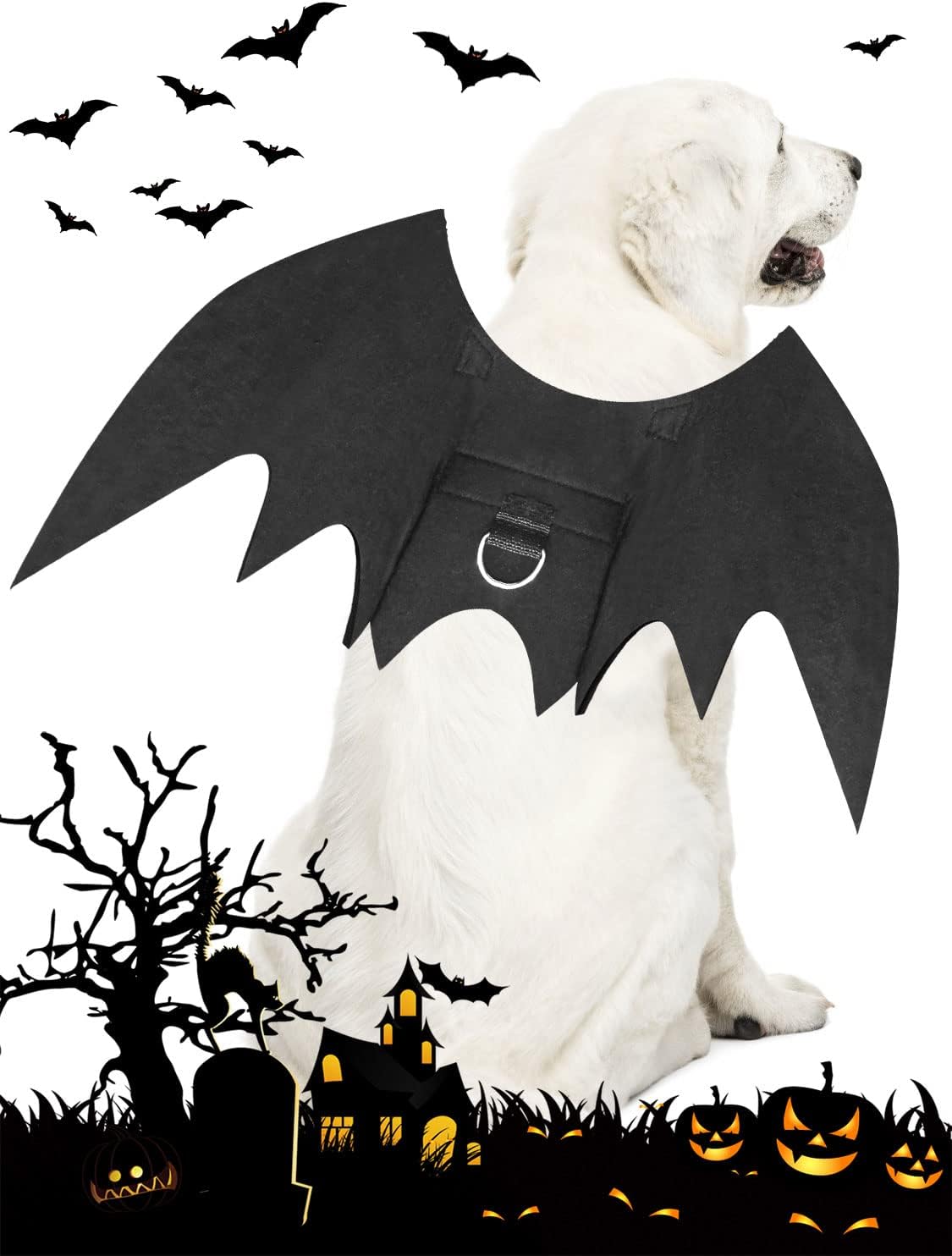 Ailes De Chauve-souris Pour Chien Ou Chat - Costume D'Halloween Léger En Feutre, Tailles S/M/L - 11