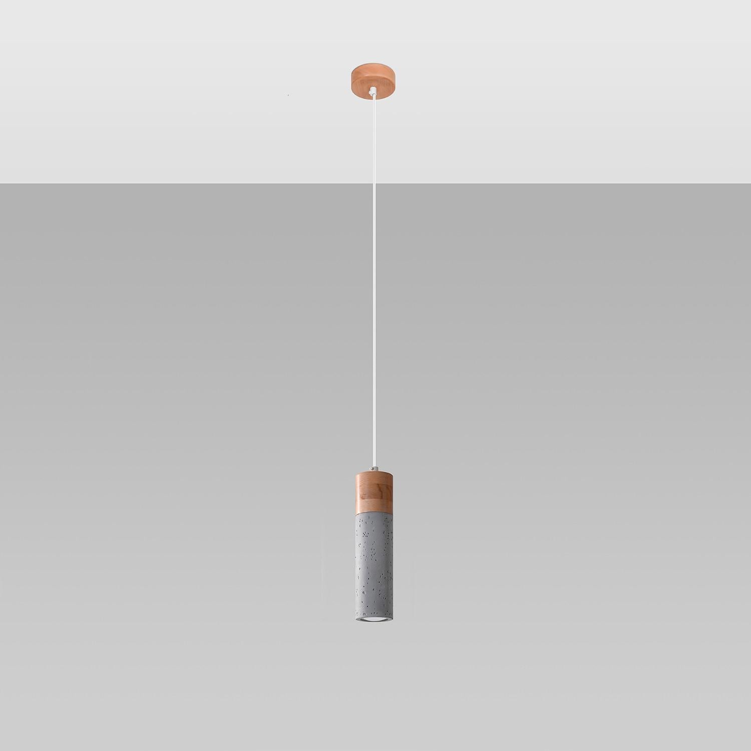 Lampa sufitowa wisząca Zane brązowo-szara 1xGU10x40W wym: 120 x 10 x 10 cm beton architektoniczny Sollux Lighting