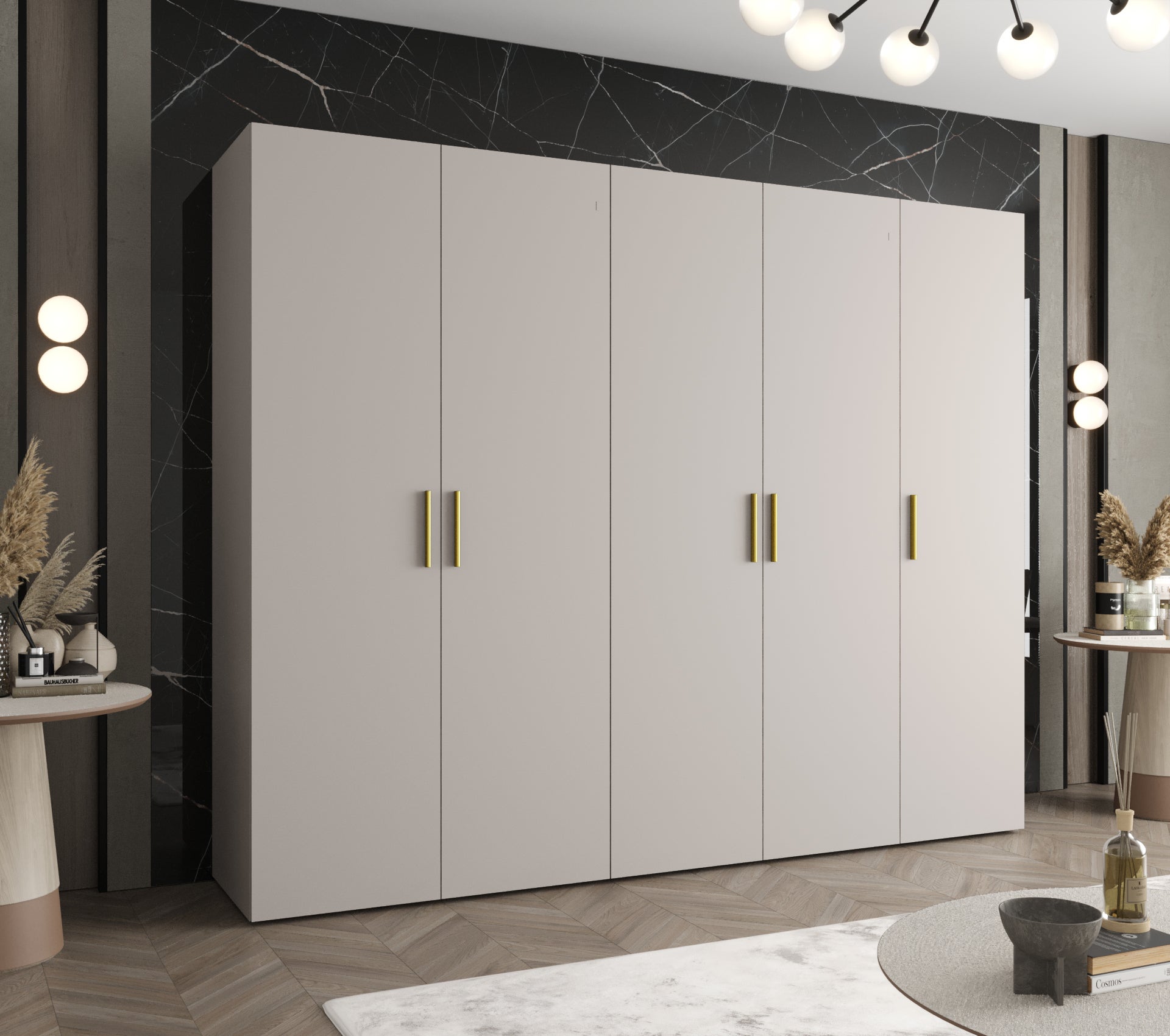 Szafa uchylna otwierana Bari 1 250 x 52 x 202 cm kaszmir + u. złoty Abiks Meble - 2