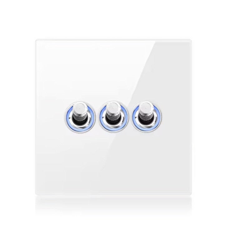 3 Interruttori A Levetta LED Blu 12V 20A - Per Auto, Barche, Applicazioni Elettriche