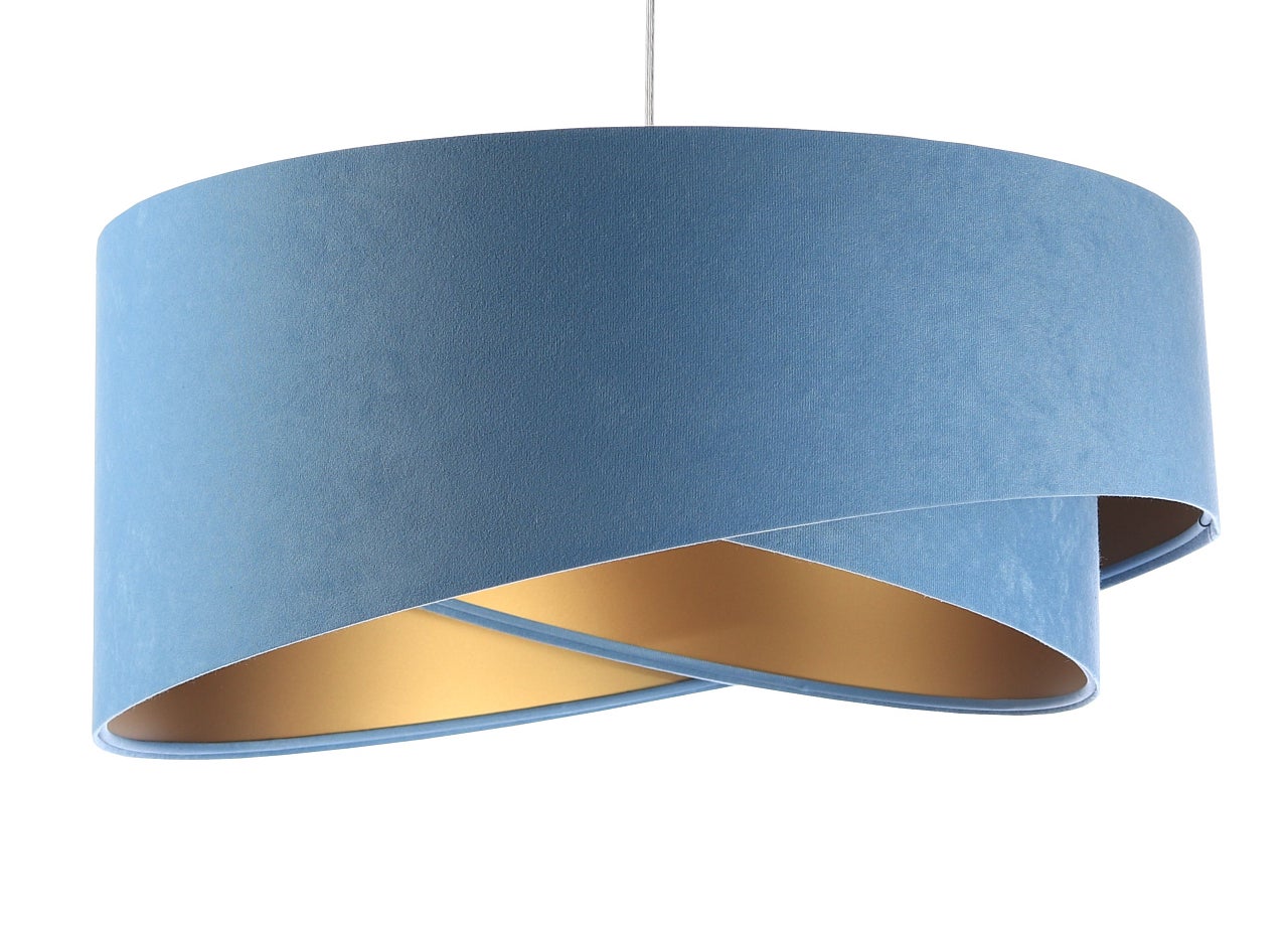 Lampa wisząca GEMSTONE błękitna/złota