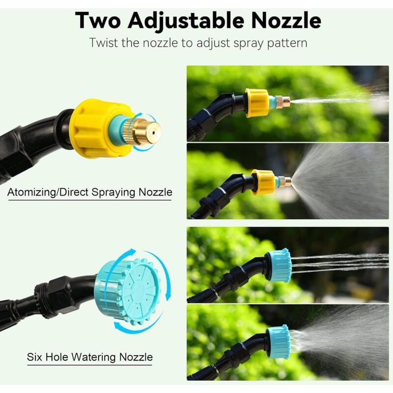 Pulvérisateur électrique, Lance Telescopique Pulverisateur Electrique Toiture, USB Rechargeable Pulvérisateur Jardin, ardin avec Buses et 3 M de Tuyau - 2