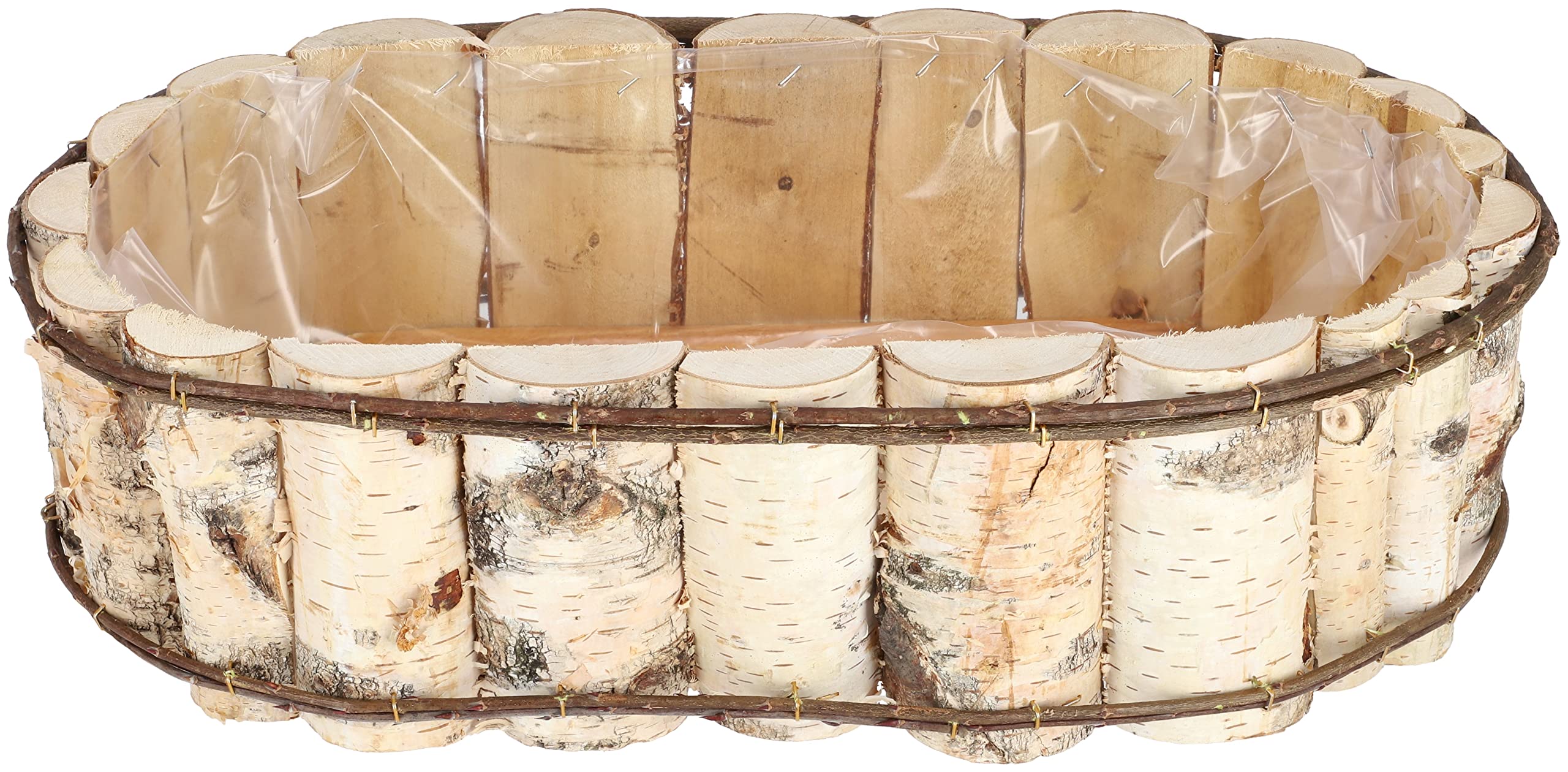 Pot de Fleurs Naturel Ovale en Bois de Bouleau avec Film Intérieur pour le Balcon 55x32x15 cm - KOTARBAU - 8