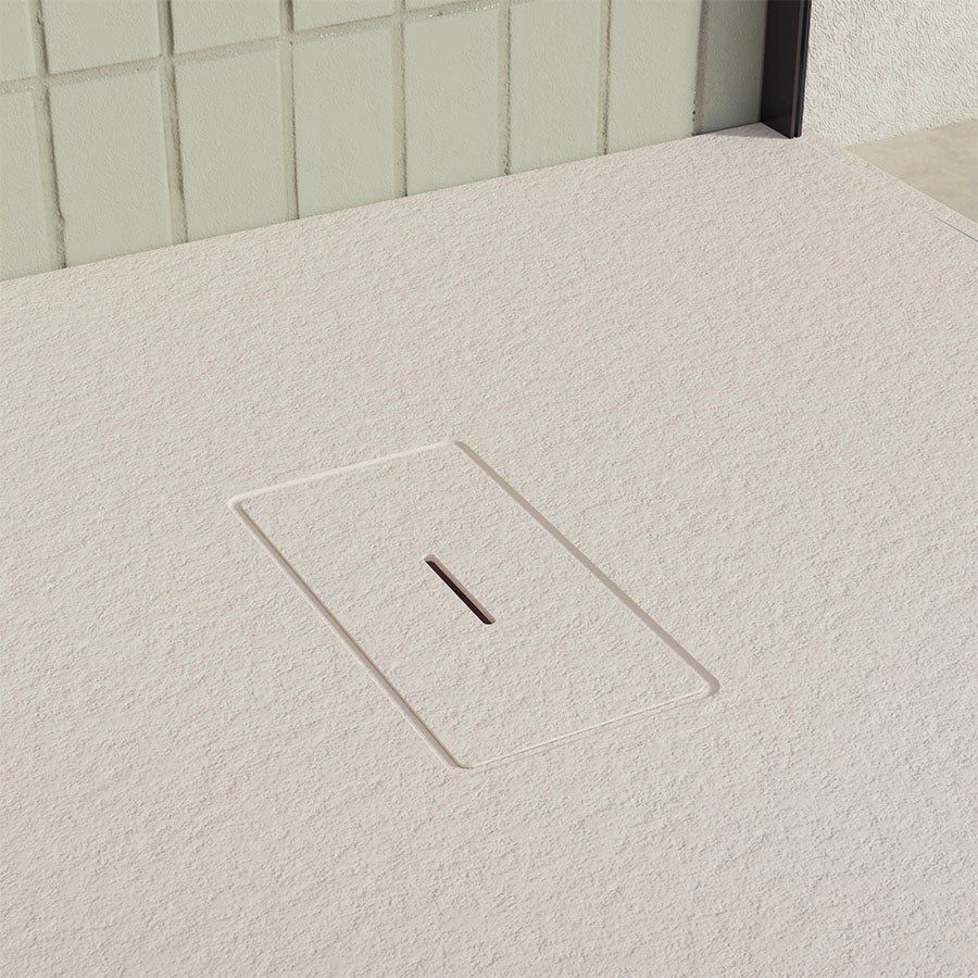 KOES - Receveur de douche en résine modèle OBI - 90x140 - Crème RAL 1013 - 3