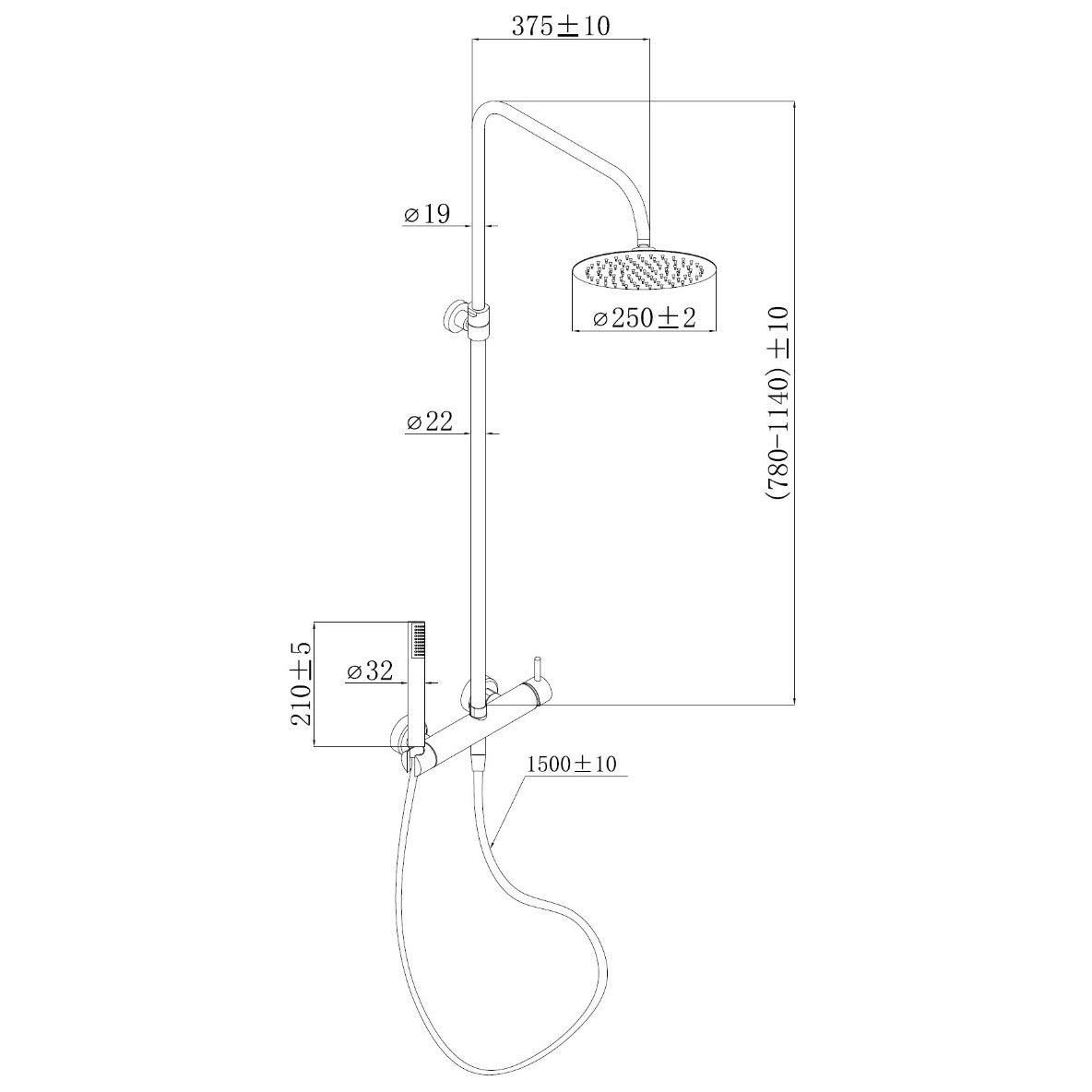 Kiwo Conjunto de duche mecanica ouro - 3
