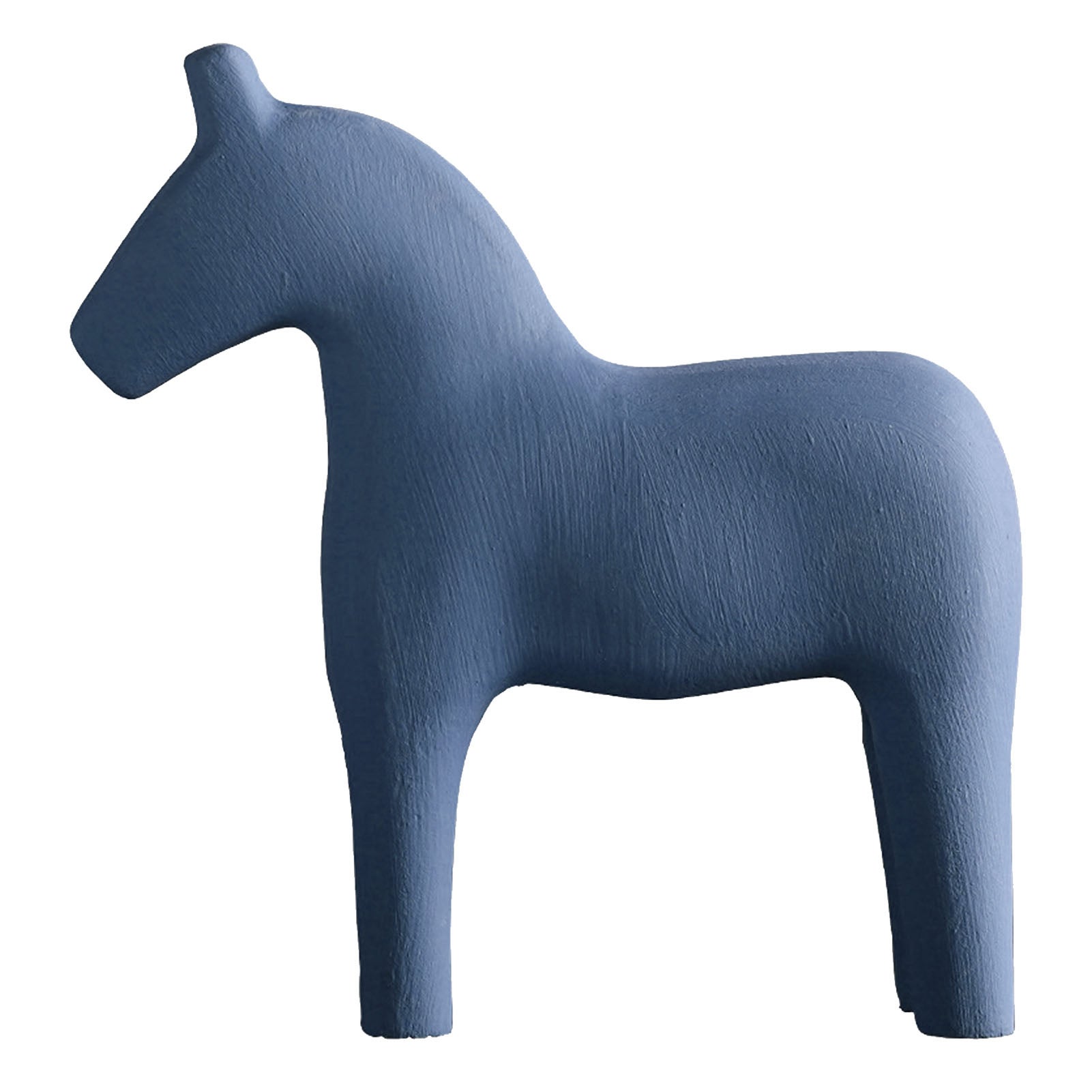 Figurine Cheval En Bois De Pin Peint à La Main - Sculpture Animalière 16,5x18cm Verte - Décoration Maison Bureau