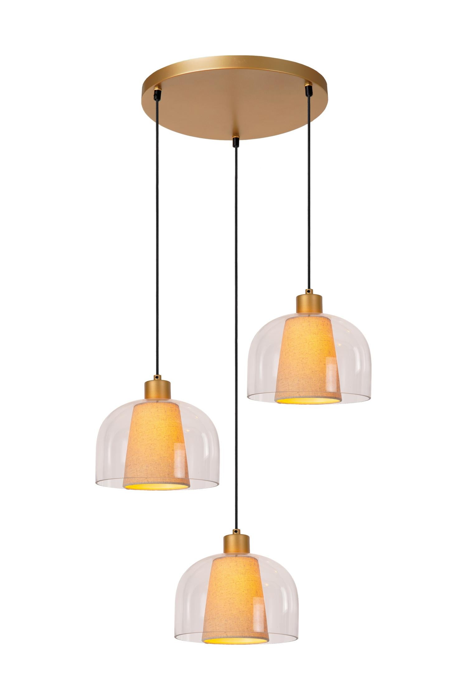 Lampa wisząca GUNHILD kremowo-złota 3 x E27 x 60W wym:146,6x35x35cm Lucide