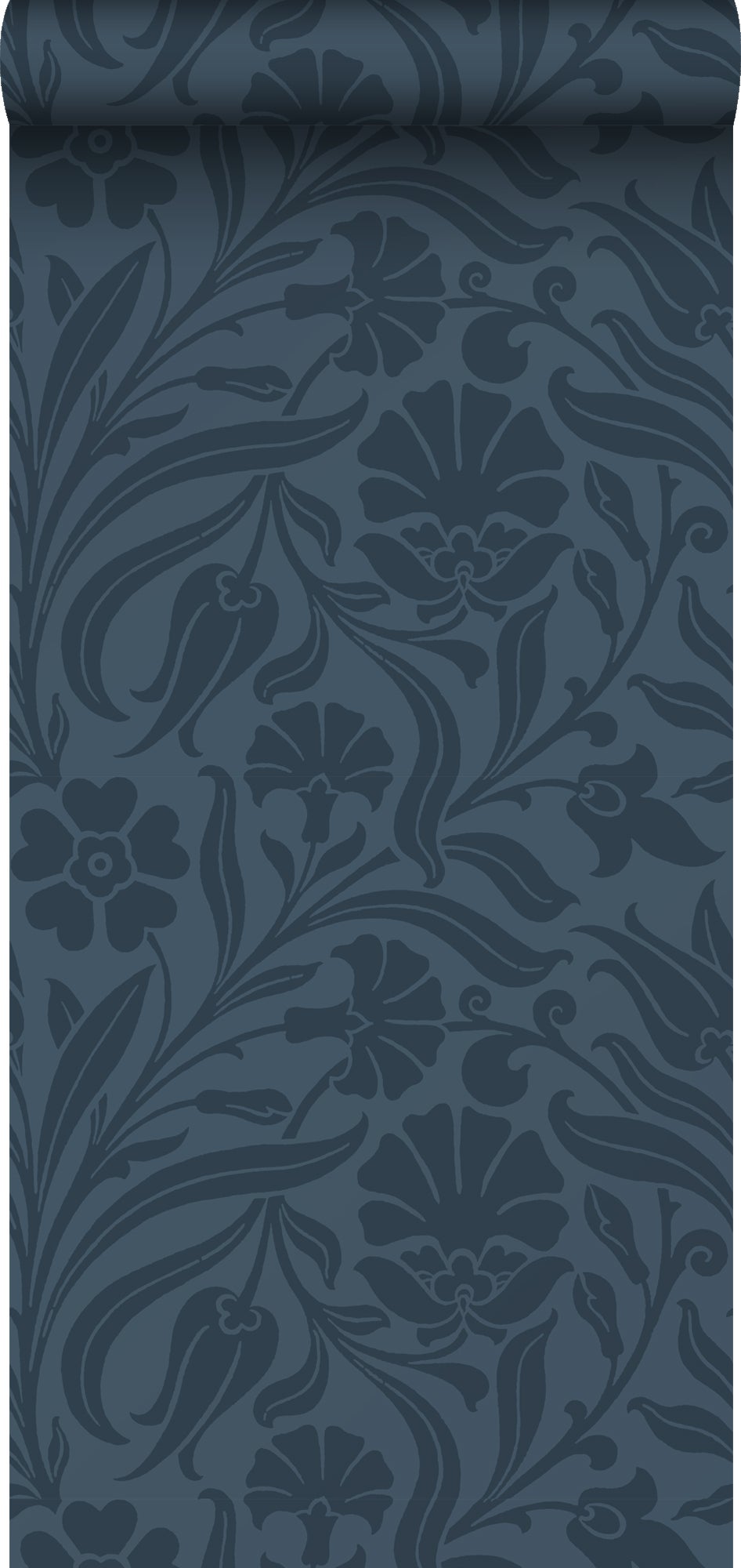 Tapeta kwiaty ciemnoniebieskim - 53 cm x 10.05 m - ESTAHOME