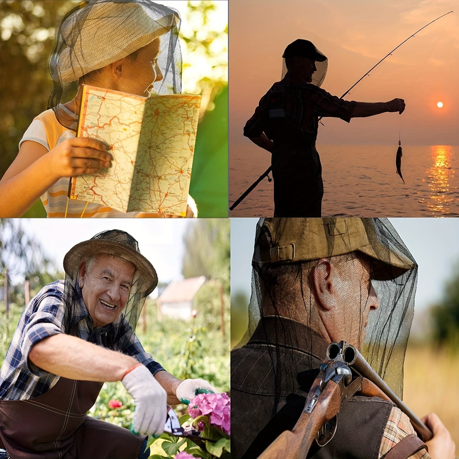 Moustiquaire pour la tête, le visage et le cou, imperméable et anti-insectes, agréable à porter, adaptée aux amateurs de plein air -chapeau non inclus - 5